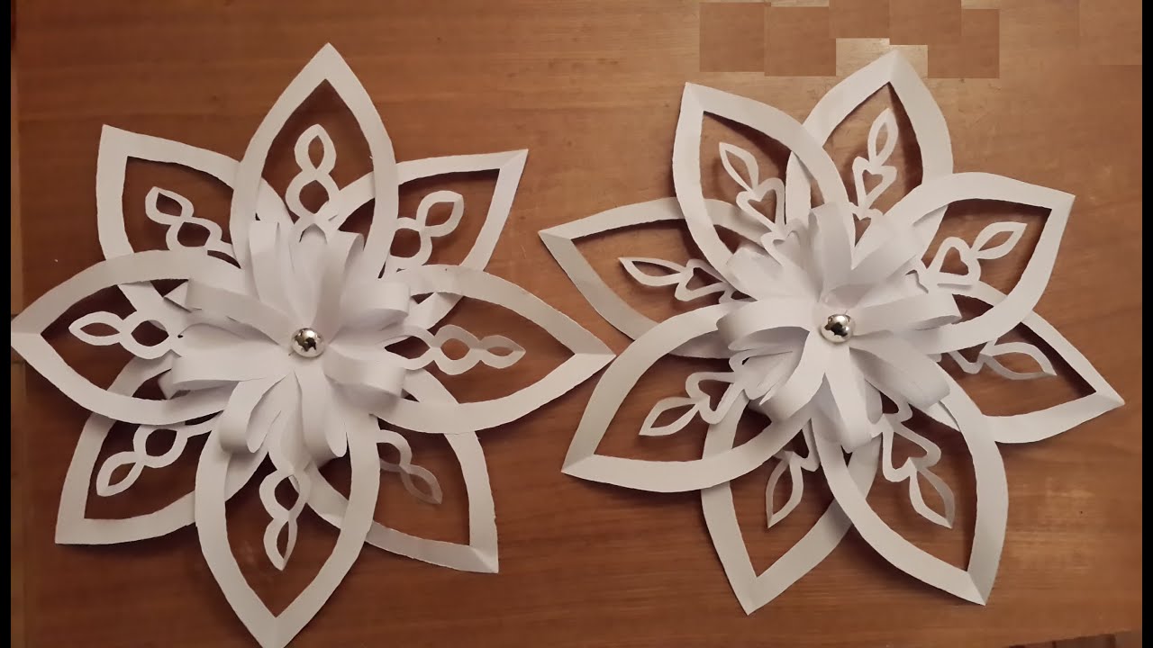 Объемная 3D снежинка из бумаги. 3D Paper Snowflake