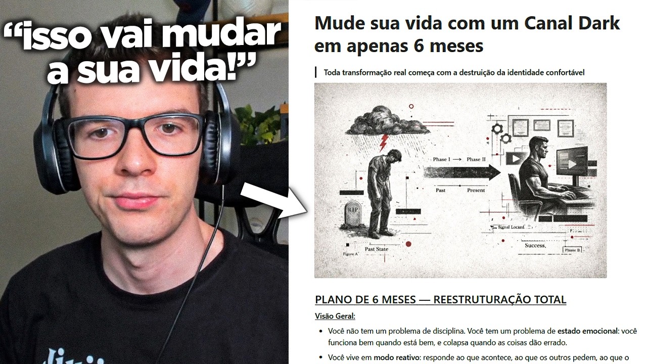 Se Torne Irreconhecível em 6 Meses Criando um Canal Dark e Aplicando Esse Sistema na sua Vida!