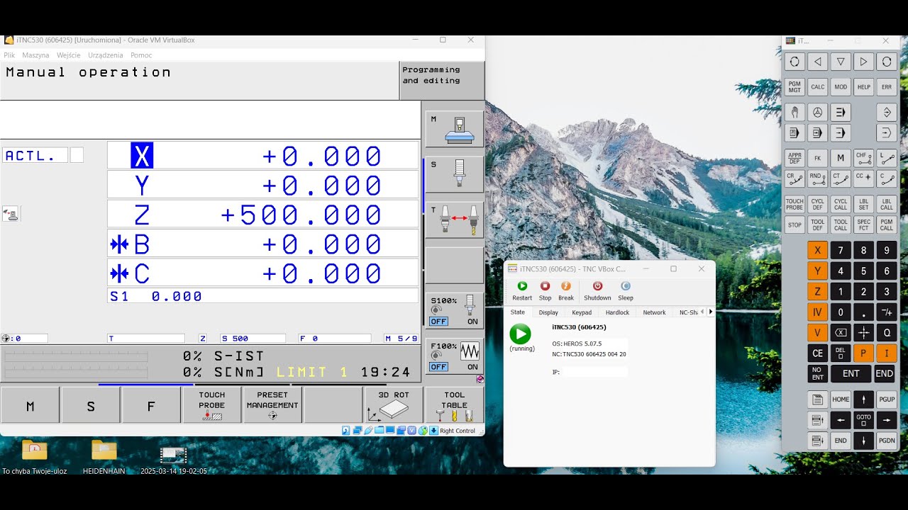 How to install the Heidenhain iTNC 530? How to enable the virtual keyboard Heidenhain iTNC 530