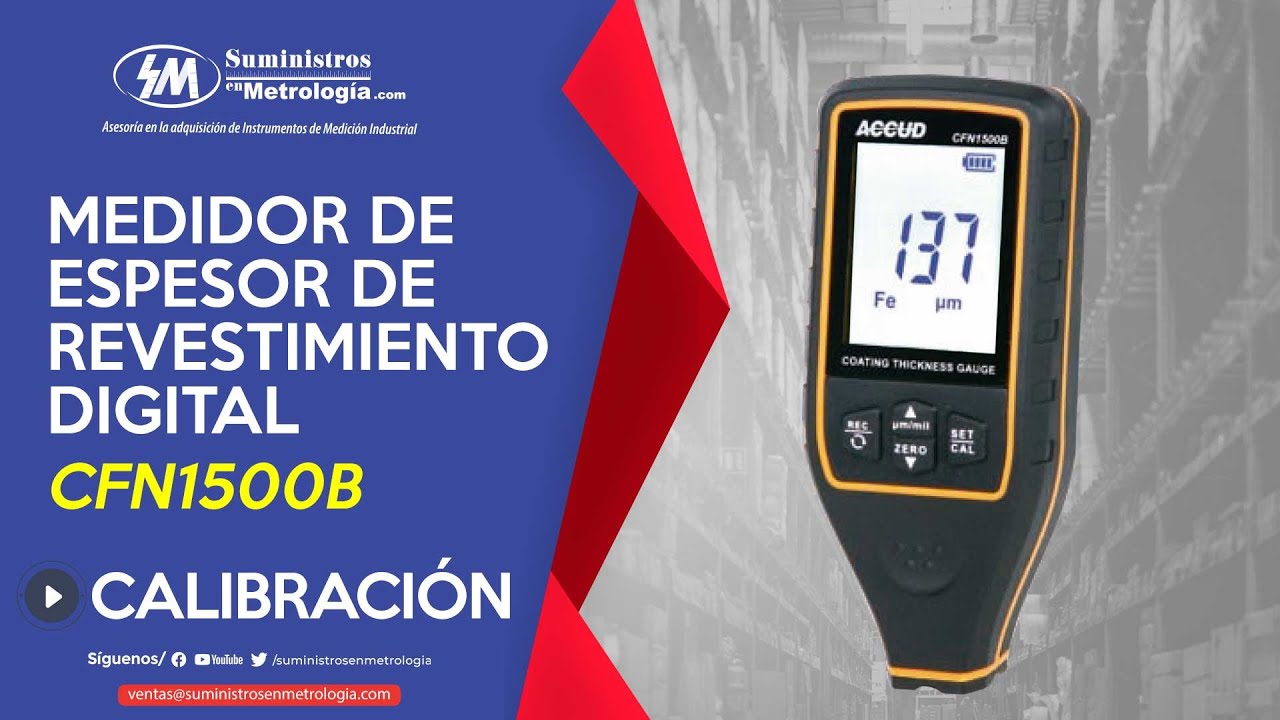 Como calibrar el Medidor de espesor de revestimiento digital, de 0 a 1500 µm, ACCCFN1500B