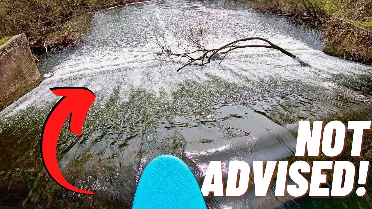 Did I Push it TOO FAR? SUP on Weir and Tree Rescue! Stand Up Paddle Boarding UK GoPro River Chelmer