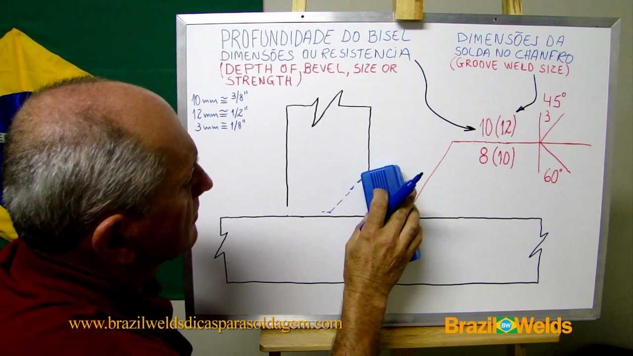 Simbologia de Soldagem, Aula 5, Profundidade do Bisel, Depth of Bevel