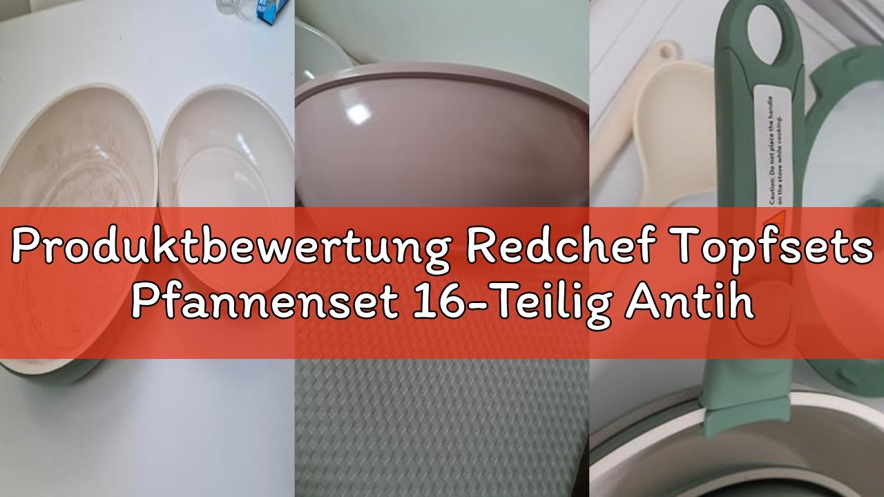Produktbewertung Redchef Topfsets Pfannenset 16-Teilig Antihaft-Keramik-Kochgeschirr-Set mit Abnehmb