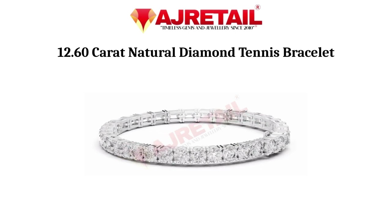 12.60 CT Natural Diamond Tennis Bracelet