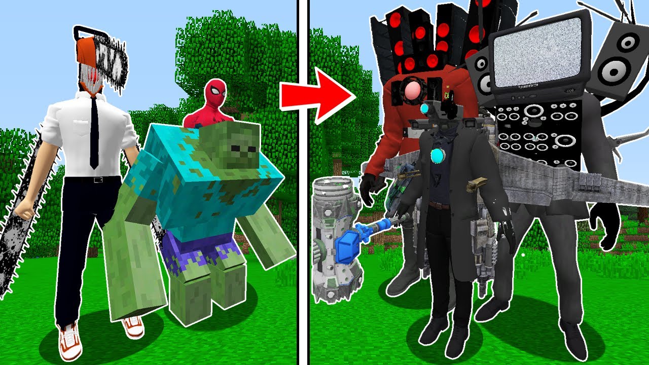 HER ÇETEYİ TİTAN KAMERA ADAMA DÖNÜŞTÜRDÜM 😱 - Minecraft