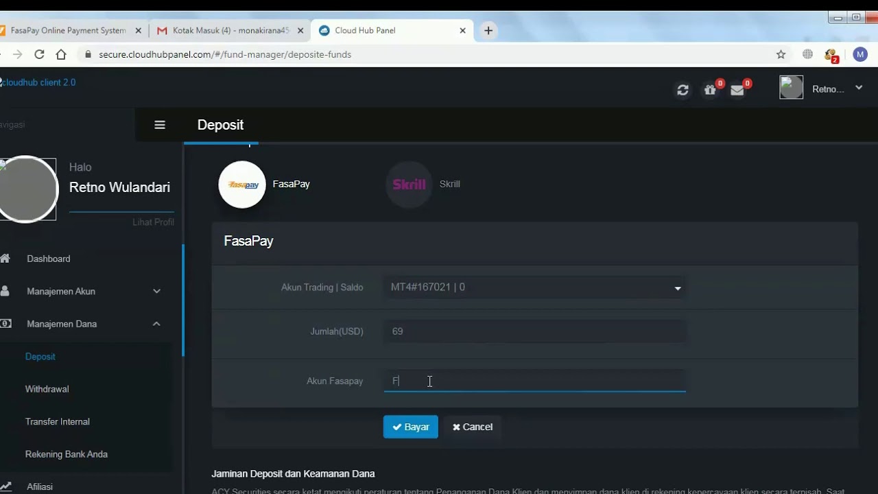 CARA DEPOSIT MENGGUNAKAN AKUN FASAPAY