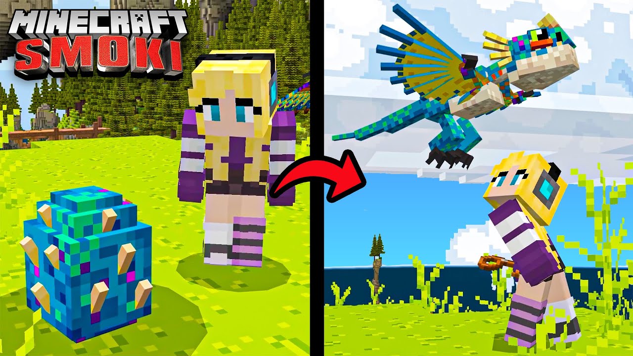 MAŁY SMOK NA WYSPIE BERK 🐲 JAK WYTRESOWAĆ SMOKA w MINECRAFT