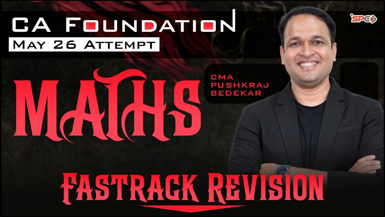CA Foundation | Annual Batch | Maths| Revision Lec 4 | CMA Pushkraj Bedekar