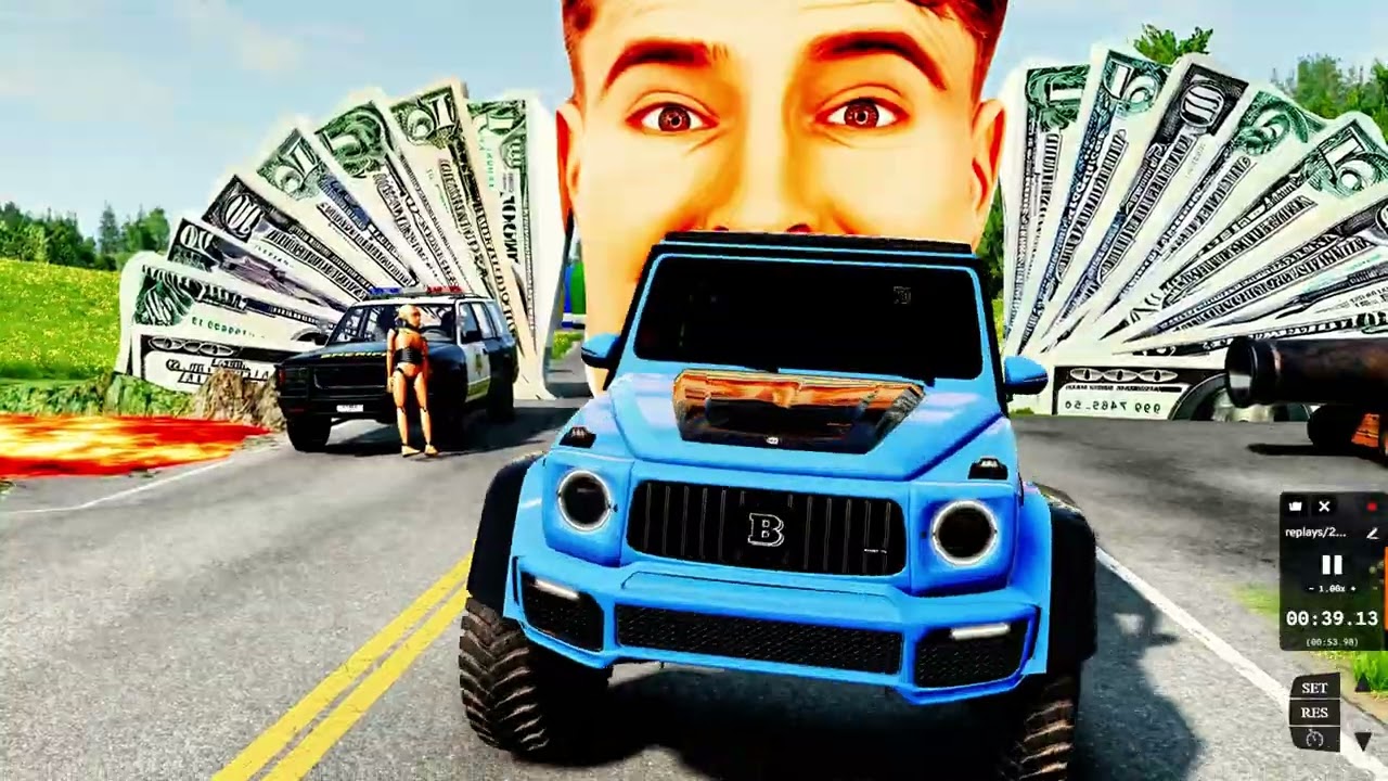 Flatbed Truck Mcqueen | Transportation with Truck - Pothole vs Car #06 - BeamNG.Drive