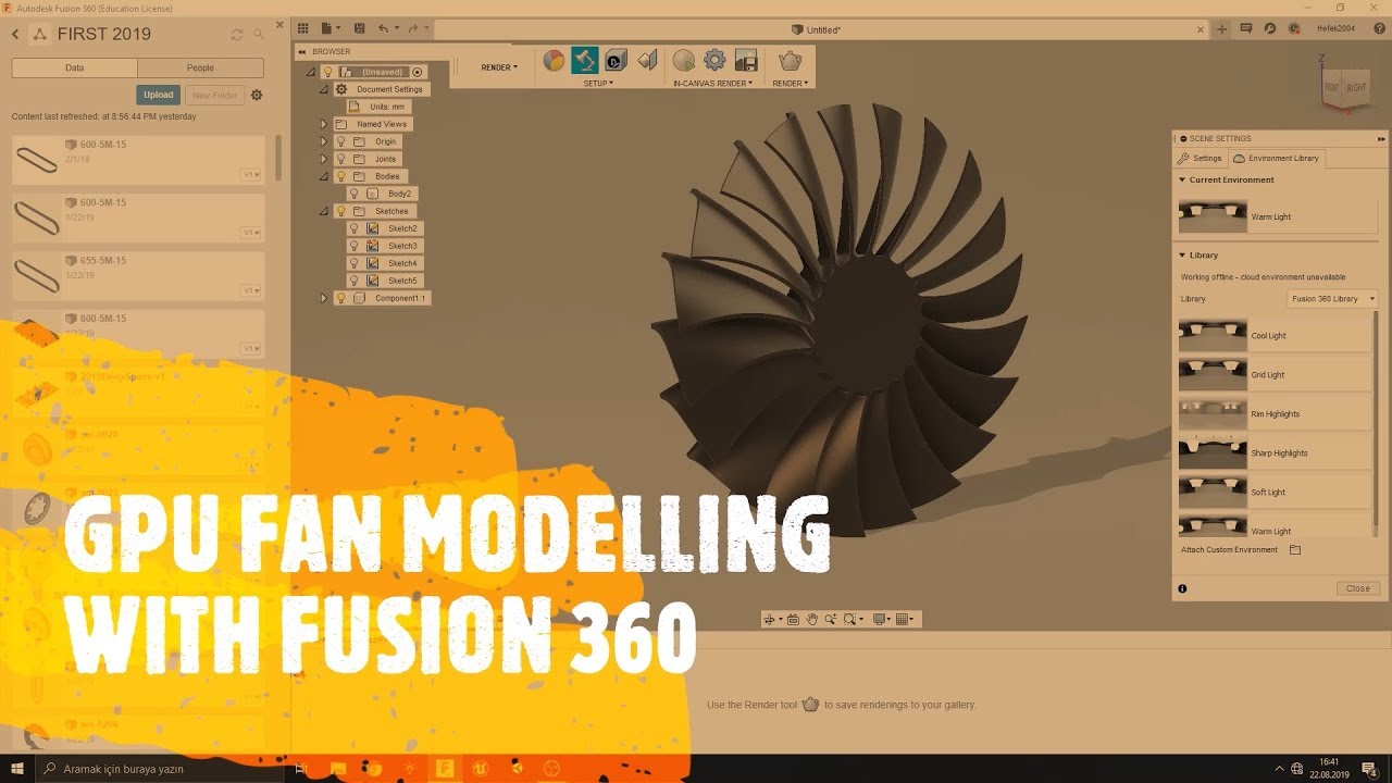 GPU Fan Modelling And Using Parameters With FUSION 360