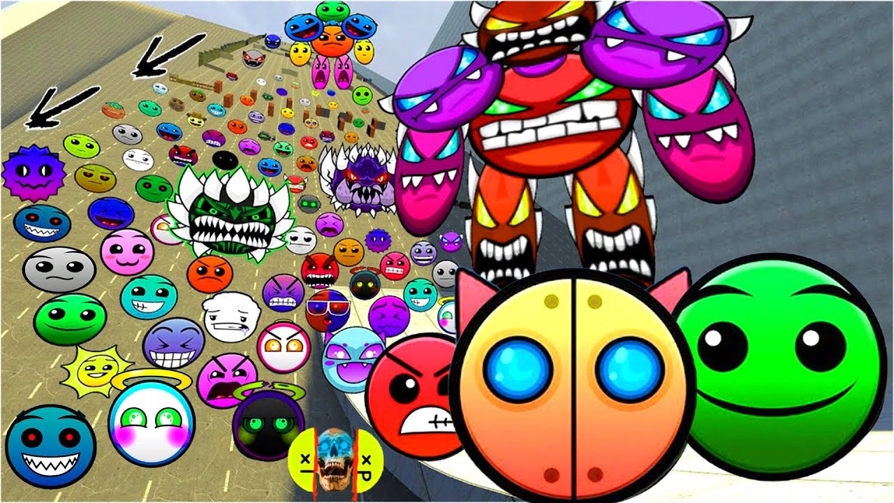 Lobotomy Dash Geometry Dash Nextbots Family goes on a Roller Coaster in Garry's Mod