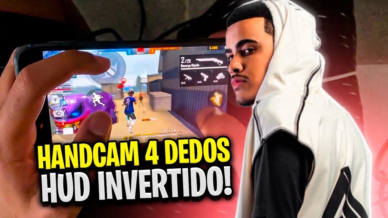 MOSTRANDO AS MÃOS JOGANDO COM MEU HUD 4 DEDOS INVERTIDO - FREE FIRE HIGHLIGHTS