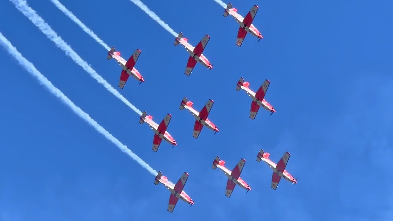 PC-7 Team Meiringen ganzes Display JARAP 2024 🇨🇭 Swiss Air Force Airshow 4K HDR