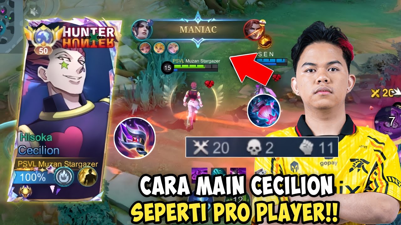 MENGERIKAN! - CARA MAIN CECILION SEPERTI PRO PLAYER | CARA MENCARI STACK CECILION TERCEPAT - Mlbb