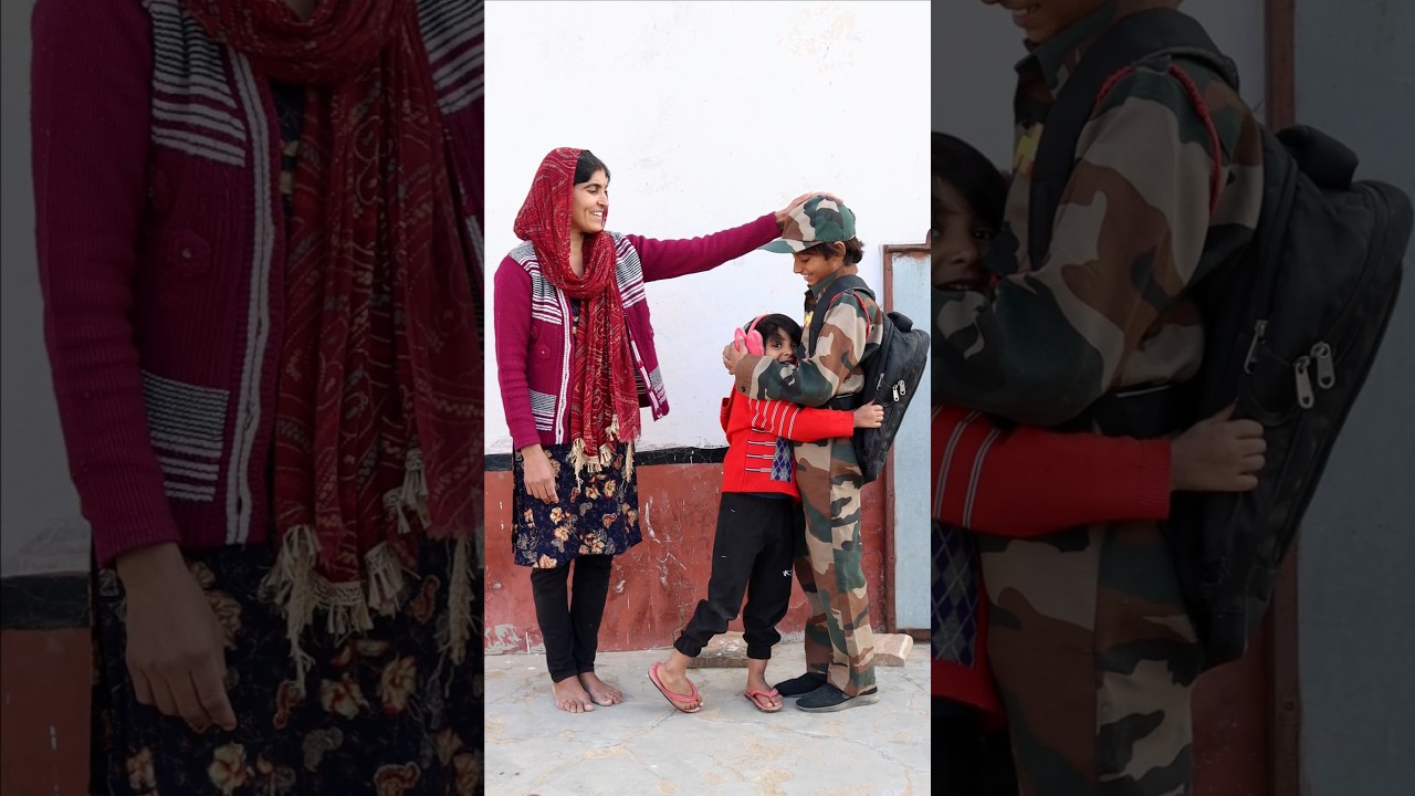Indian army soldier 🇮🇳 Sister and winter season family life #shorts #army #maa #viral #bhai