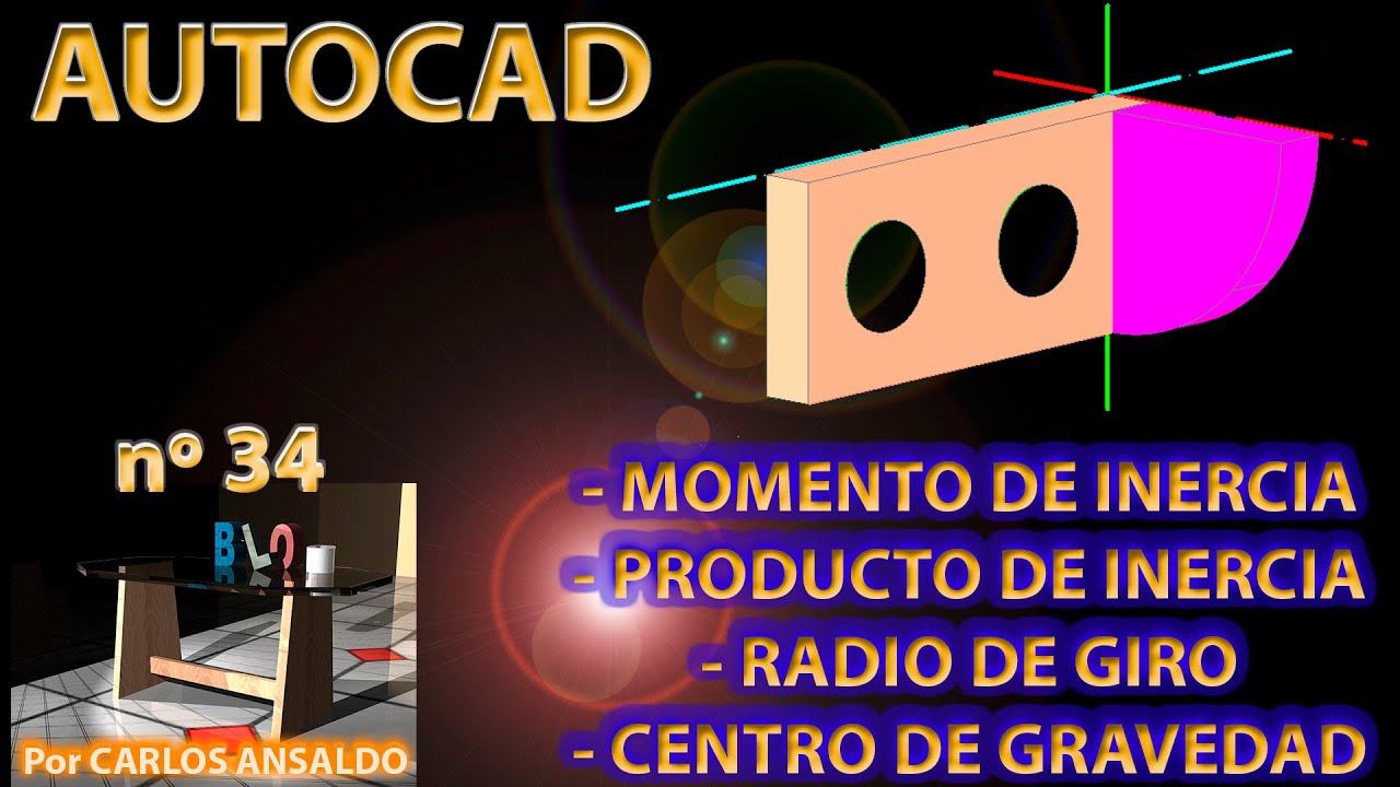 34 – CENTRO DE GRAVEDAD Y MOMENTO DE INERCIA de una Pieza 3D por partes