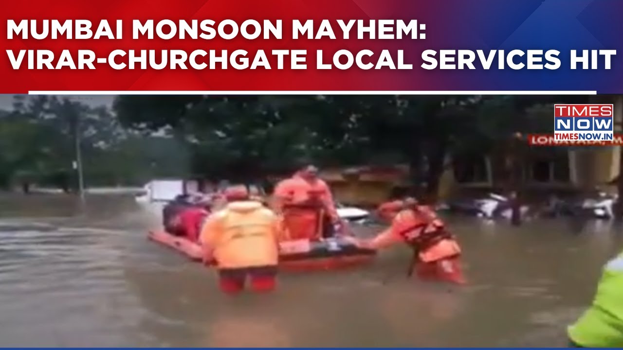 Mumbai Monsoon Mayhem: Virar-Churchgate Local Services Hit As Heavy Rains Flood Railway Tracks