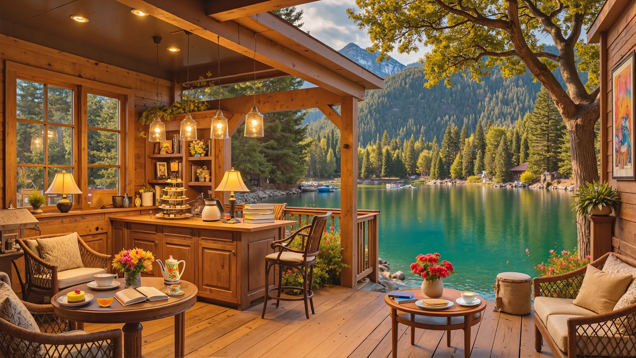 Relaxing Morning Jazz ☕ Spring Cafe Shop Ambience 🌸 Smooth Jazz Music for Studying