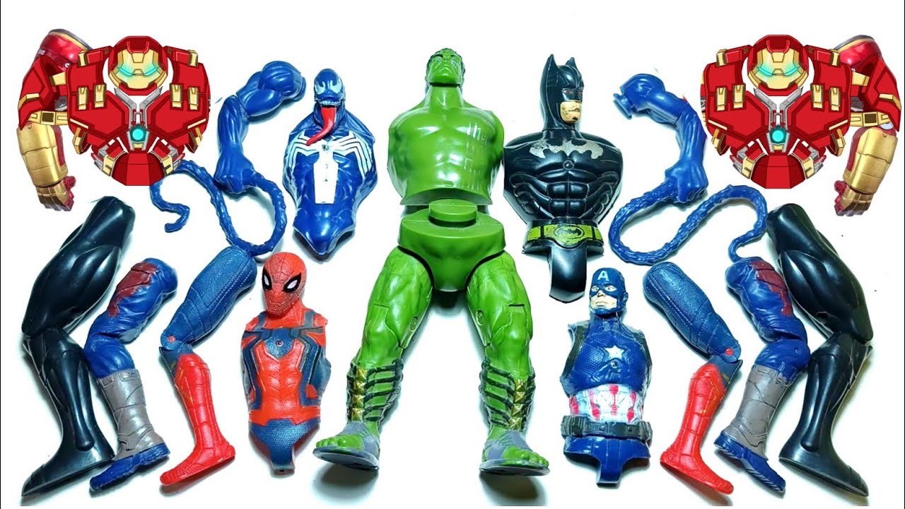 Avengers Superheroes Action Figures, Spiderman, Venom, Hulk, Captain America, Batman
