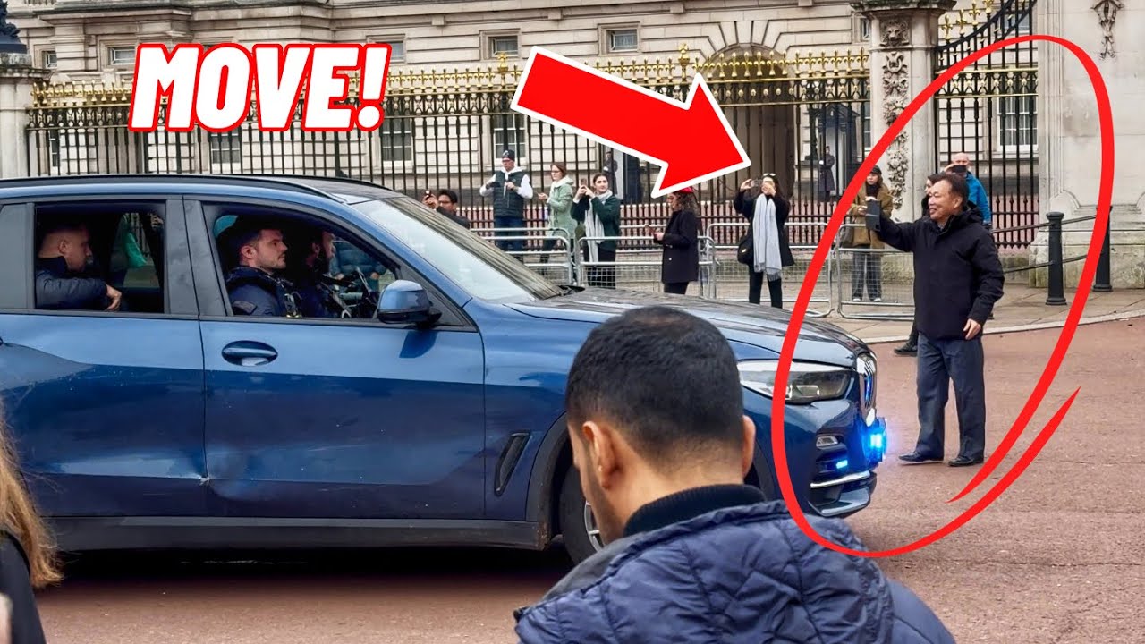 POLICE CHARGE CAR TOWARDS MAN BLOCKING HORSE GUARDS 🚨