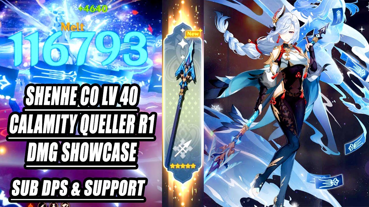 Shenhe C0 Lv 40 & Calamity Queller R1 DMG Showcase - Genshin Impact 2.4 Version Gameplay