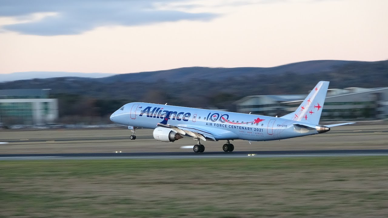 Alliance E190 In RAAF Livery Landing at Canberra | First Flight From Darwin (QF1853) | 21-06-2021