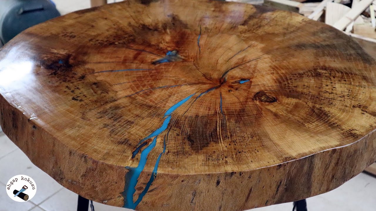 Epoxy Table/ How To Fill Voids in Wood / Epoksi Kütük Masa Yapımı