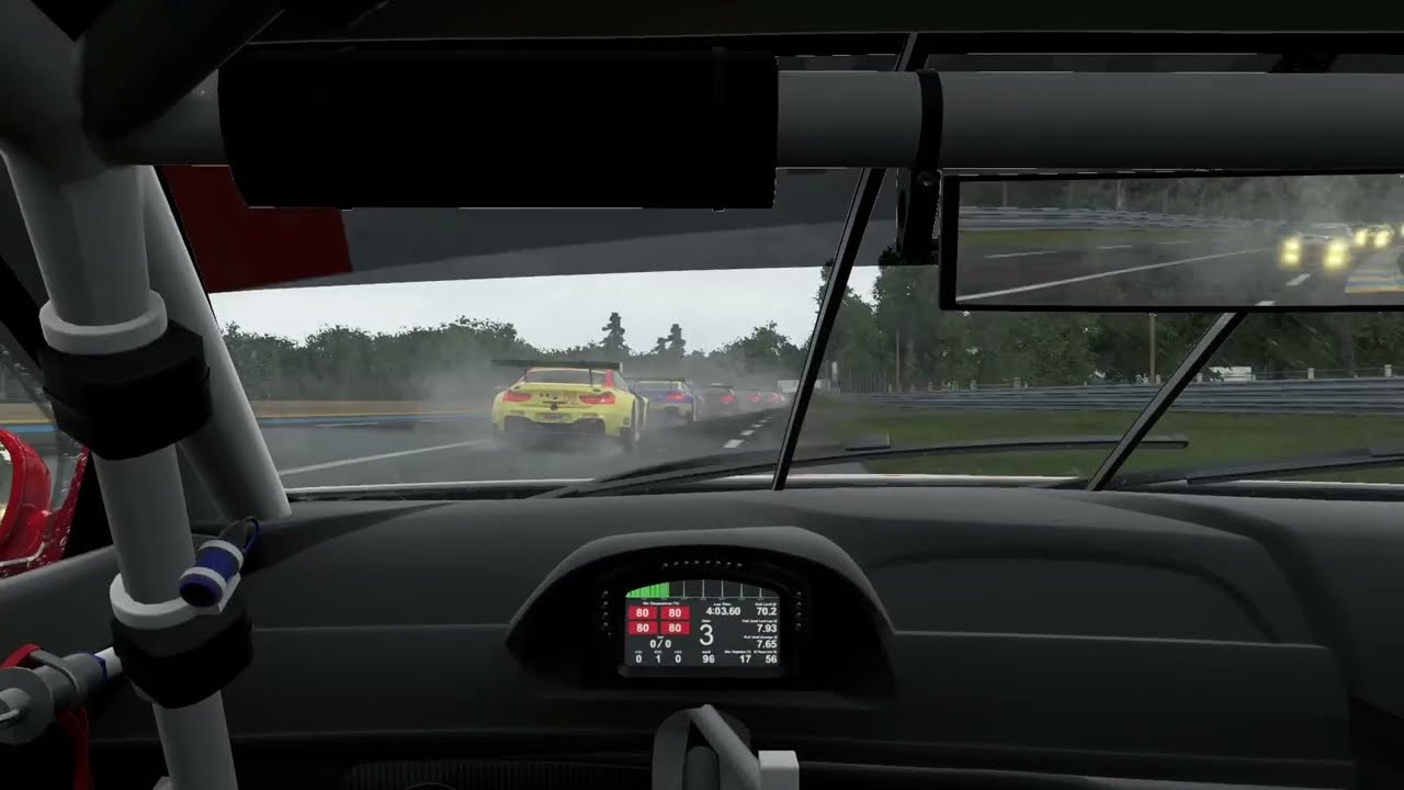 LE MANS COM MUITA CHUVA E AQUAPLANAGEM  - CAMERA COCKPIT BMW M6 GT3 