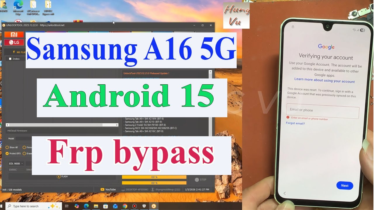 Samsung A16 5G Android 15 Frp Bypass with Unlock Tool |Samsung Frp 2026.