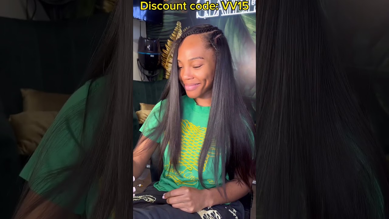 Versatile Sew-in Weave w/Leave Out! 100% Human Brazilian Hair Ft.#elfinhair