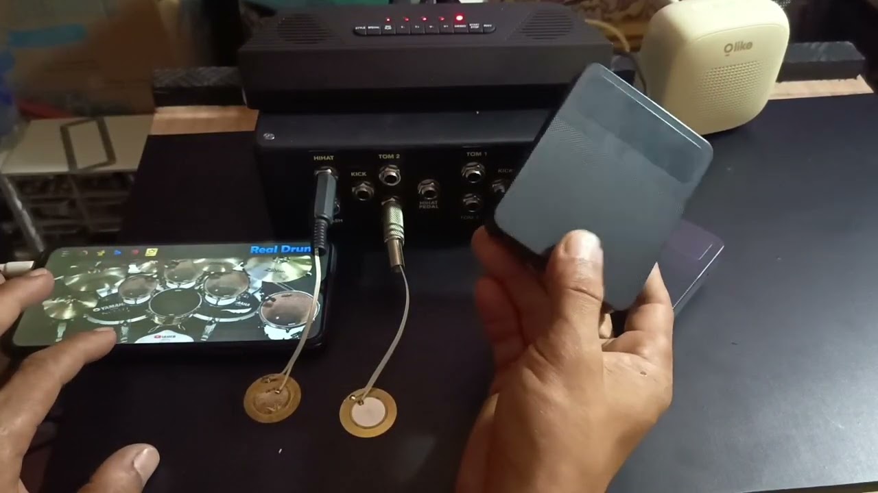 Test modul drum portabel rakitan pakai piezo , support midi