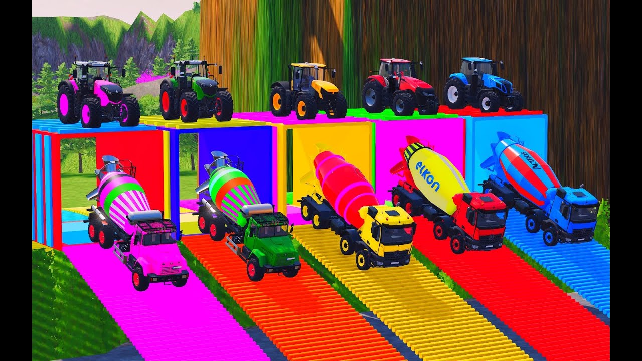 TRANPORTING ALL MIXER TRUCK WITH TRACTOR COLORED |Farming Simulator| #farmingsimulator22