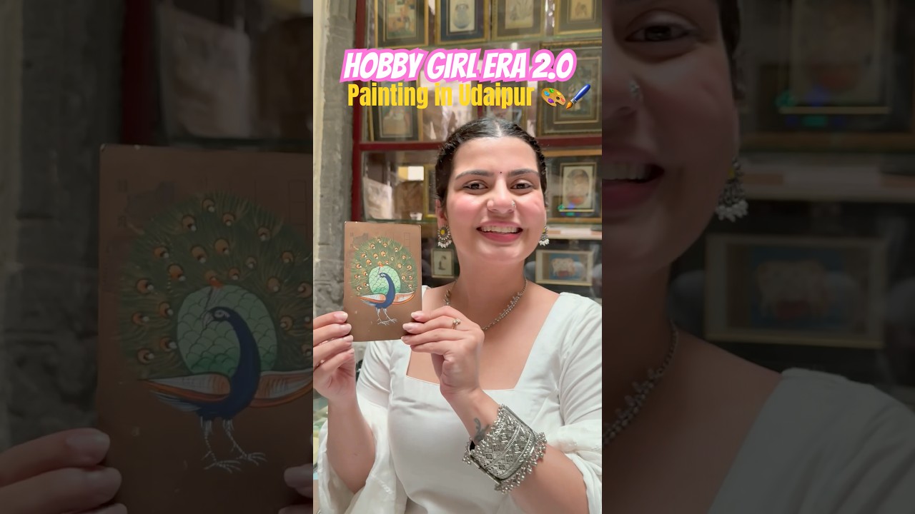 Hobby Girl Era 2.0 🩷✨ Pichwai Painting workshop In Udaipur 😍 #youtubeshorts #shorts #hobbysoul