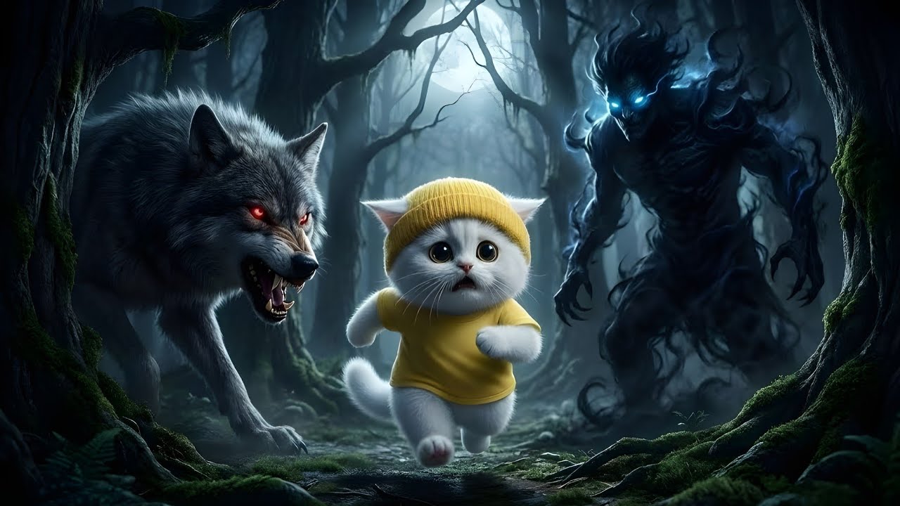 Lost Kitten Between a Ferocious Wolf and a Terrifying Jinn | A Mother Cat’s Fearless Search