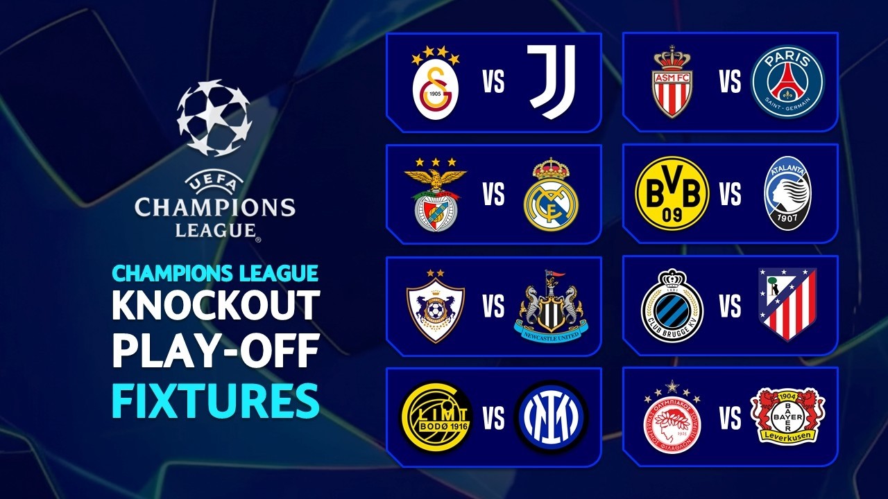 Match Fixtures: UEFA Champions League 2025/26 Knockout Play-offs Full Schedule Today
