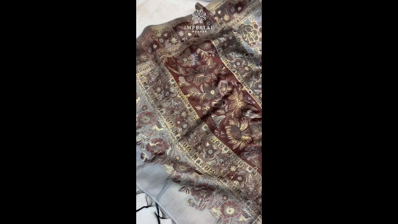 Beige Kani Silk Dupatta from Imperial Weaves