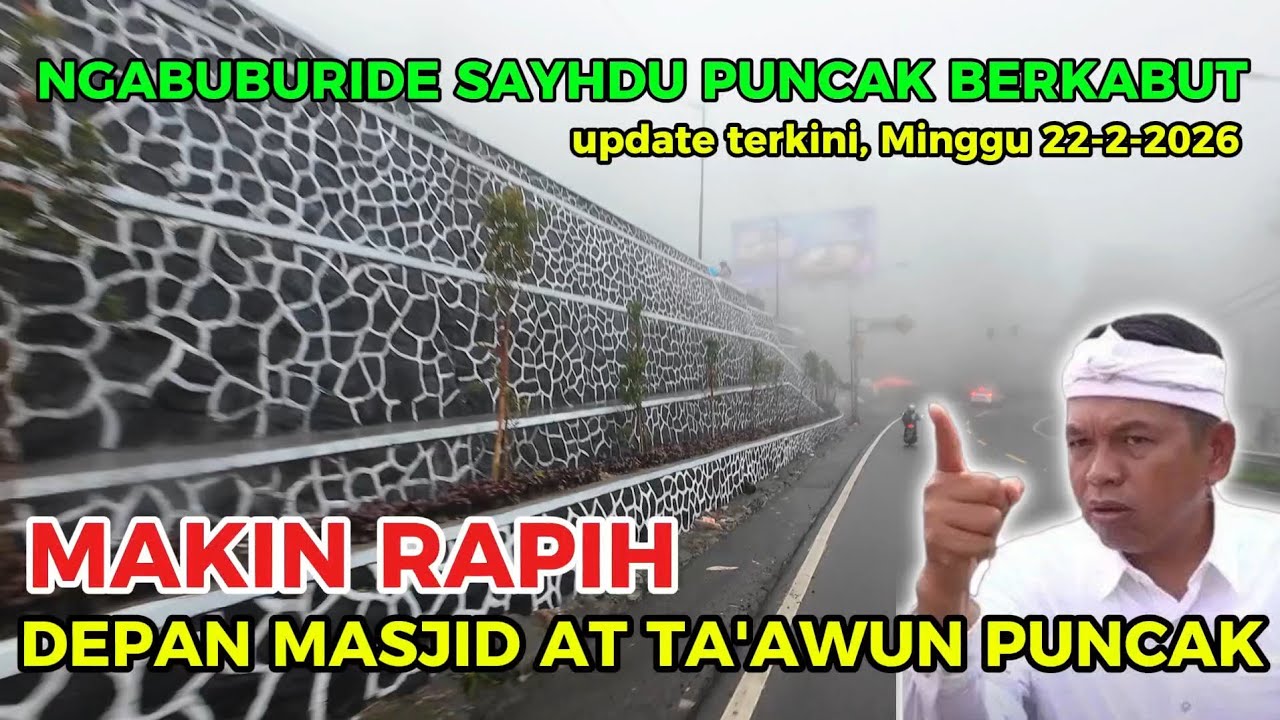 MAKIN BAGUS MASJID AT TA'AWUN PUNCAK TERKINI MAKIN SYAHDU NGABUBURIDE DETEMANI KABUT TEBAL