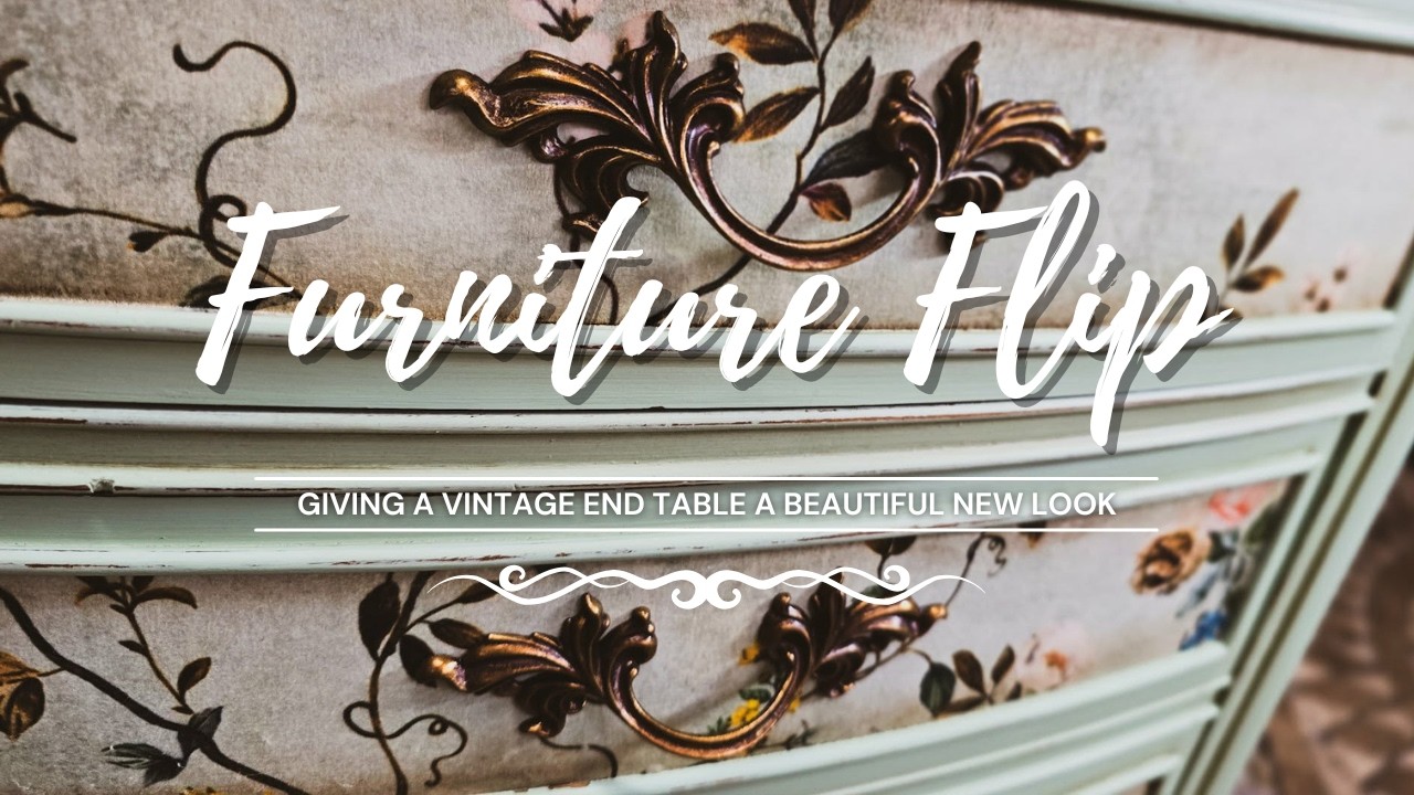 Furniture Flip • Updated End Table • Spring Inspired Makeover • Salvaged