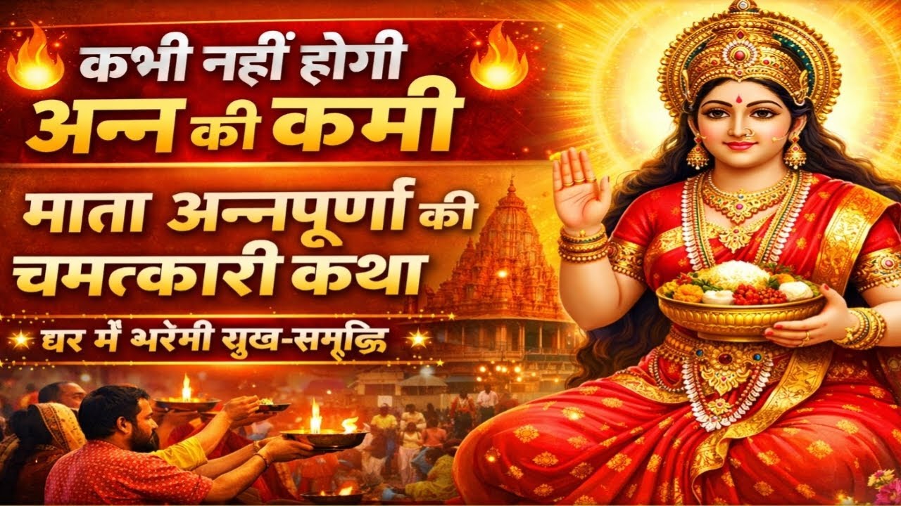 🌺 माता अन्नपूर्णा कथा | माँ अन्नपूर्णा की कृपा से दूर होगी दरिद्रता | Annapurna Mata Katha | #bhagti