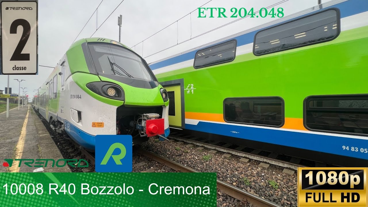 🚉 ETR 204.048 sulla 🟢 R40 sul 10008 da BOZZOLO a CREMONA con annuncio SPECIALE