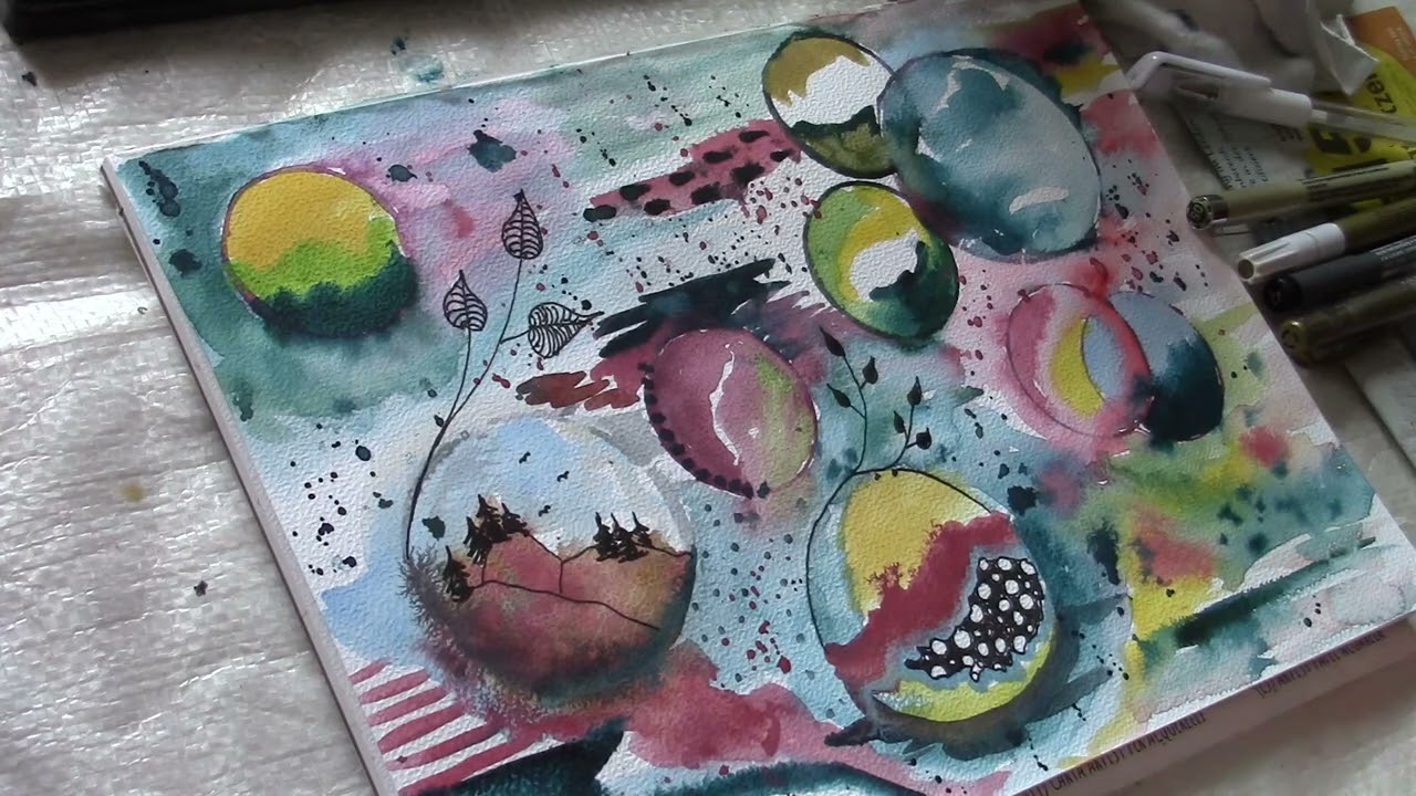 Watercolor Doodle, Zentangle Art, Neurographic, Calming Art,