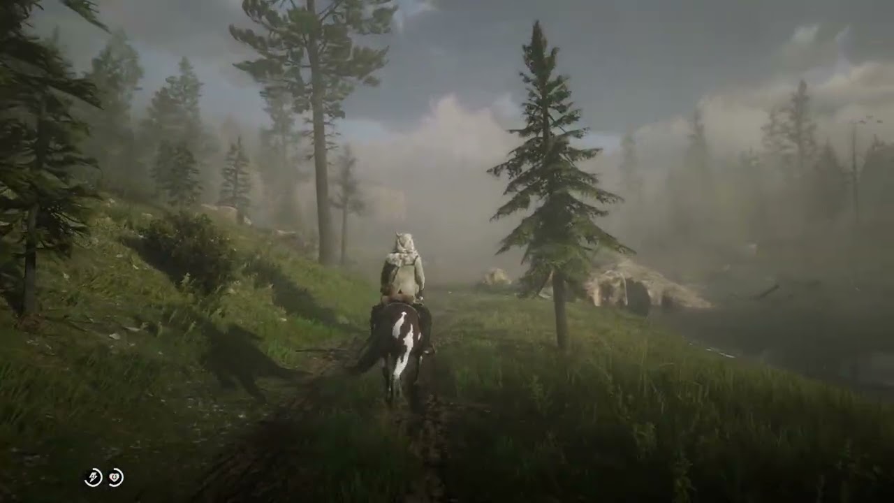A walk through the forest in RdR2