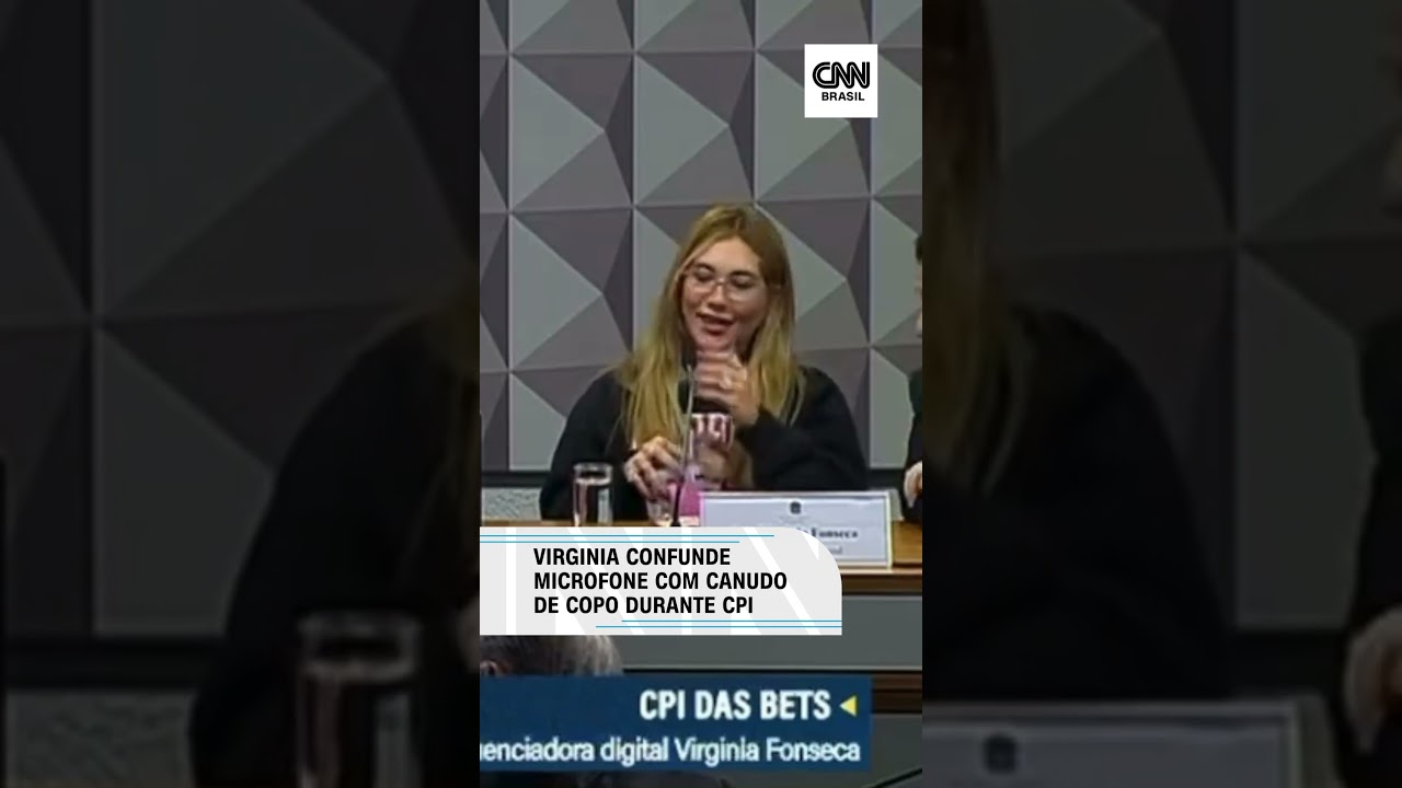Virginia confunde microfone com canudo de copo durante CPI