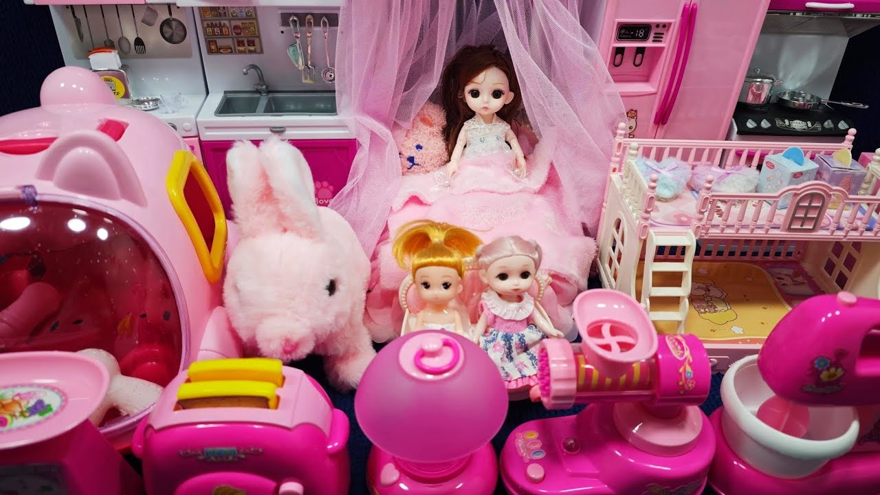 12 Minutes Satisfying Unboxing Barbie Princess Bed & Kitchen Play Set ASMR | Review Toys