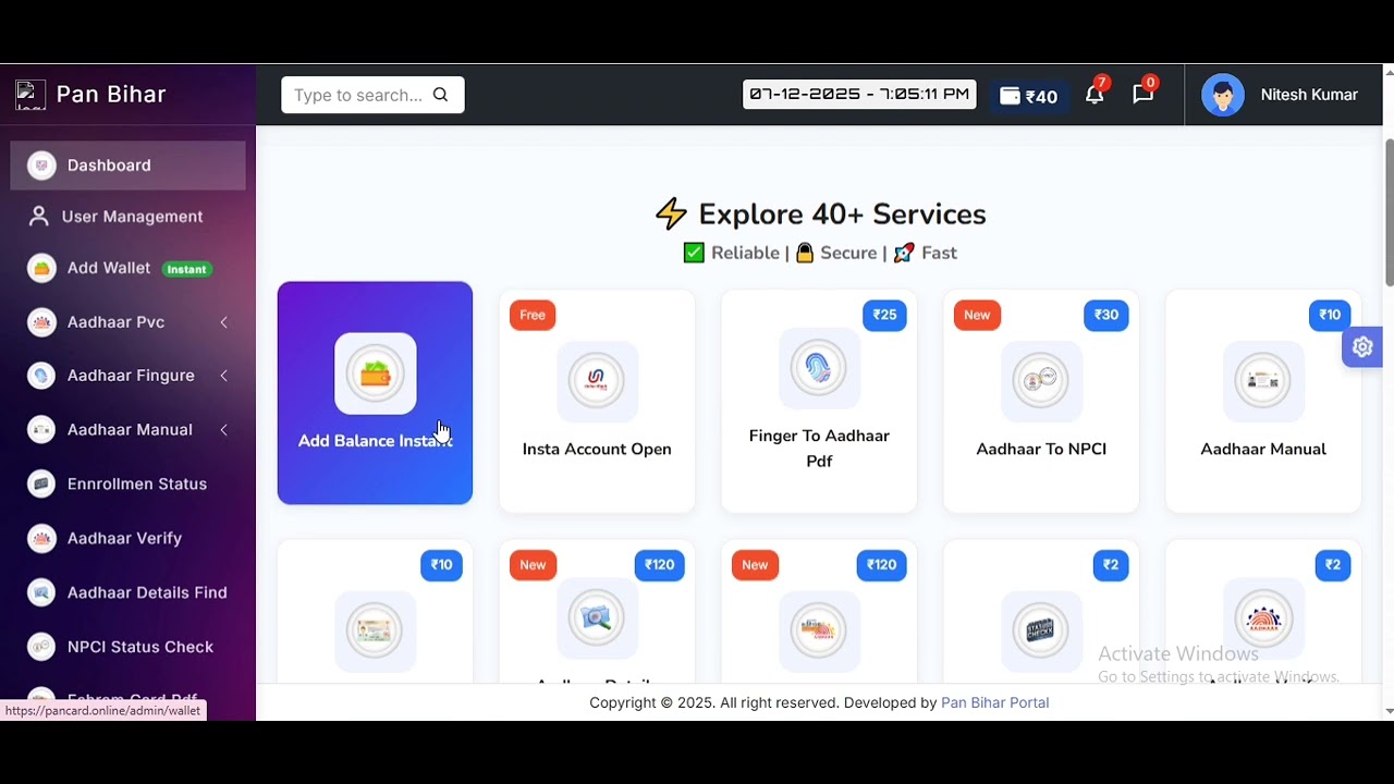 API print portal 40 service active 🤬 CSC cyber cafe Wale ke liye😈 free id 