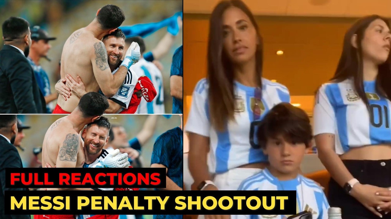 Antonela and Messi's family reactions to Messi and Dibu Martinez saves for Argentina vs Ecuador