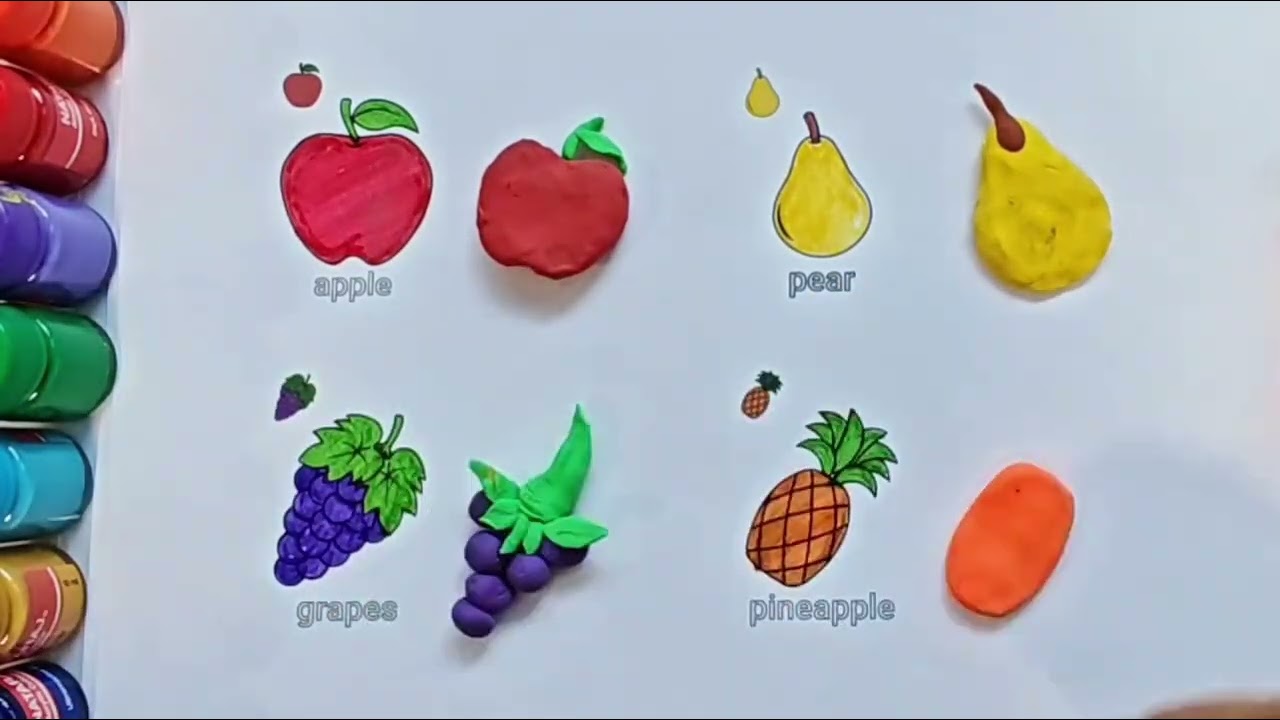 Clay Fruits Making & Learning for Kids | Fruit Names & Colors for Toddlers