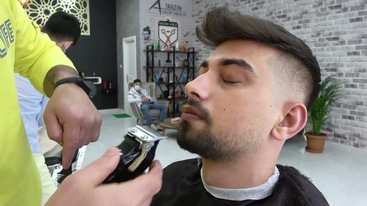 Traditional Turkish Barber Haircut Experience. Trim and Fade with Stylish Look