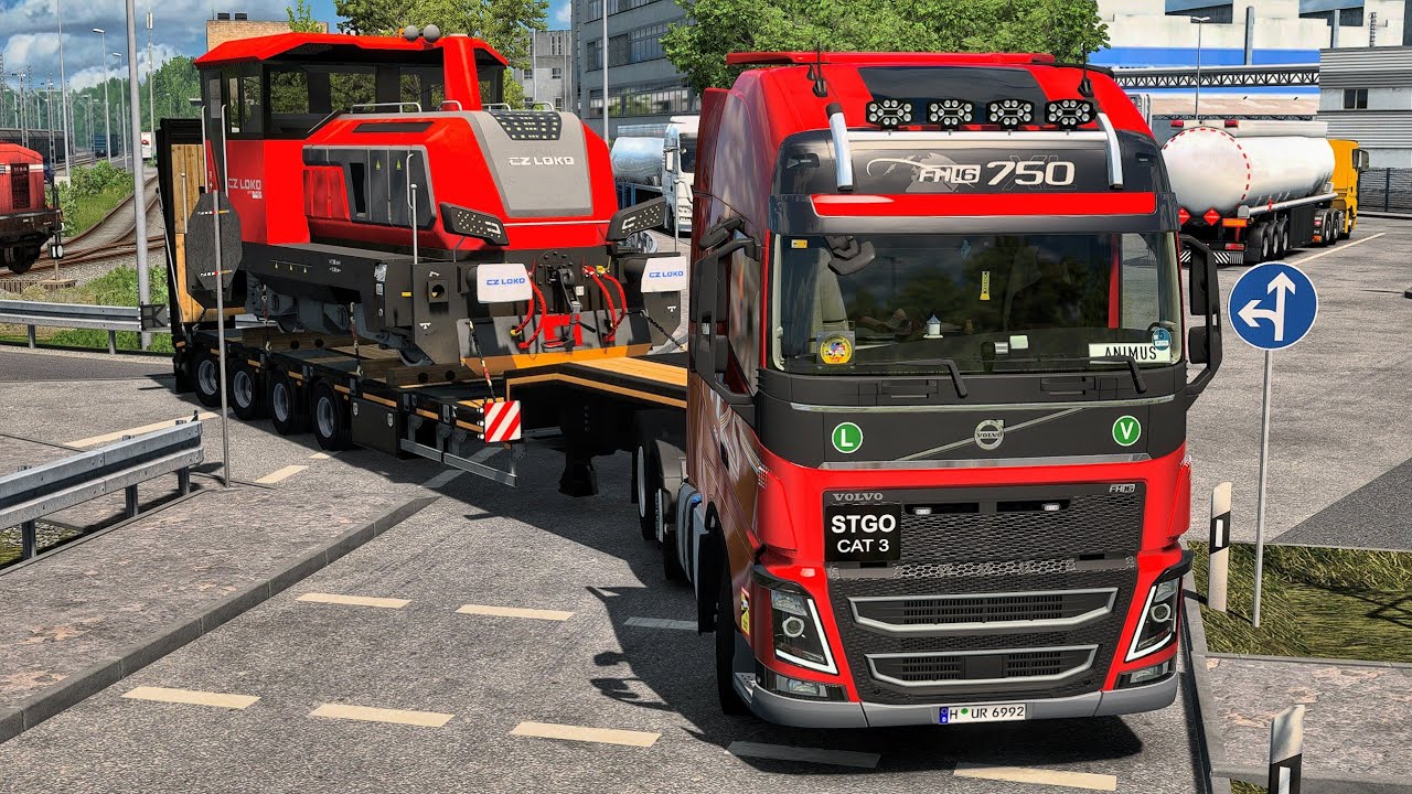 Transporting 36T Locomotive Through Narrow German Roads | #ets2 1.56