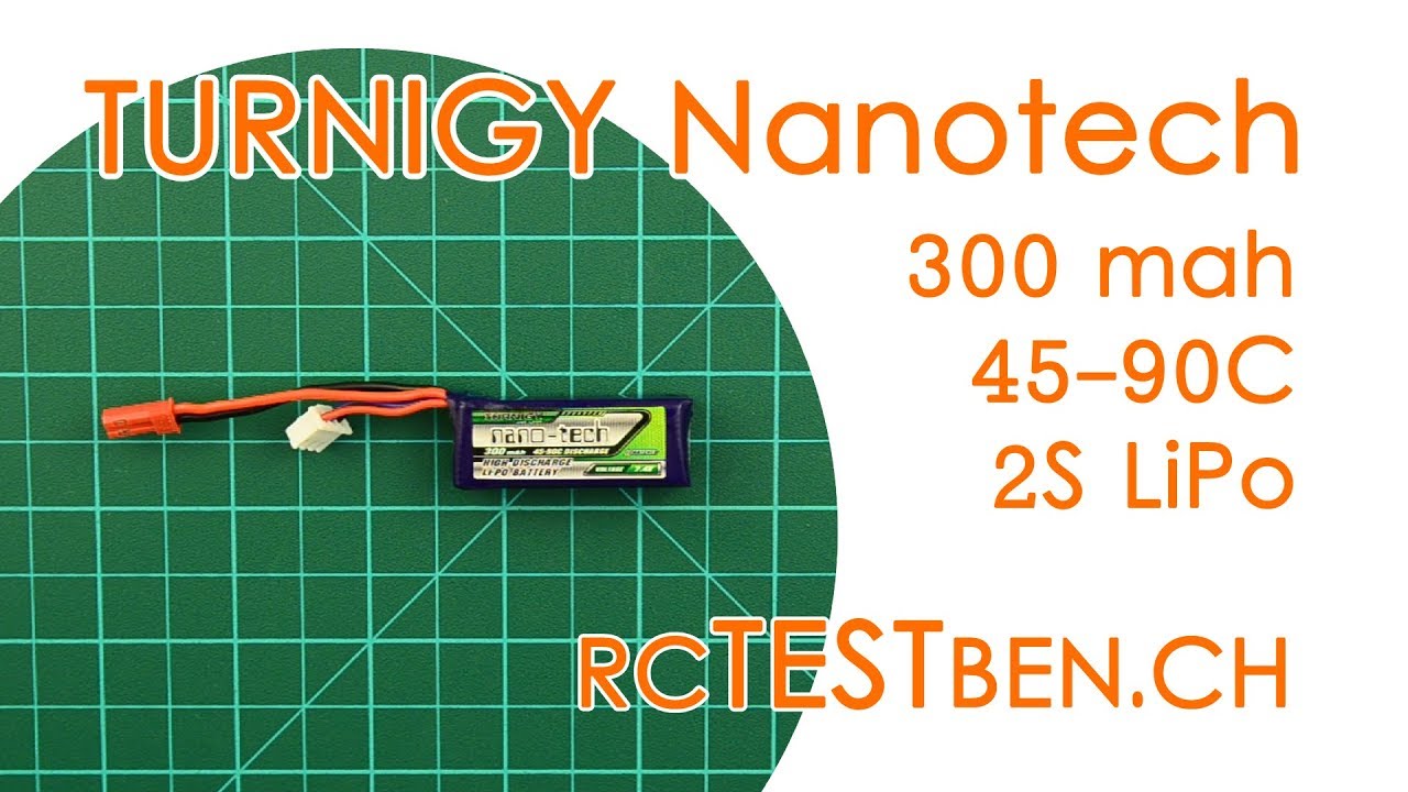 Turnigy Nanotech 300mah 2S 45-90C LiPo Battery Testing - RCTESTBEN.CH
